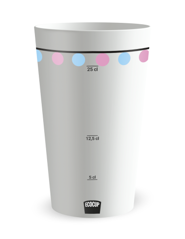 Gobelet blanc Graduation - Baptême Mixte - Ecocup