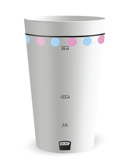 Witte beker met maatverdeling - gemengde - Ecocup