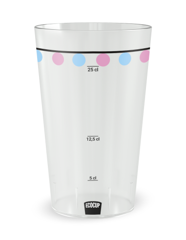 Transparante beker met maatverdeling - gemengde - Ecocup