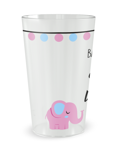 Gobelet transparent de coté - Baptême Mixte - Ecocup