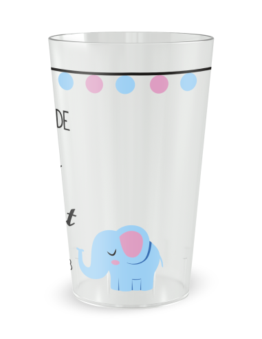 Gobelet transparent de dos - Baptême Mixte - Ecocup
