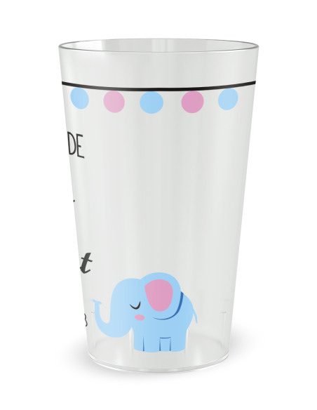 Gobelet transparent de dos - Baptême Mixte - Ecocup