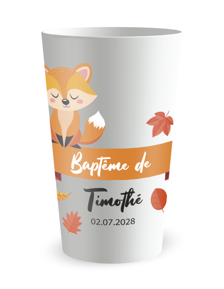 Witte beker aan de voorkant - Kleine Vos - Ecocup