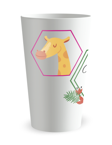 Witte beker aan de voorkant - tropische - Ecocup