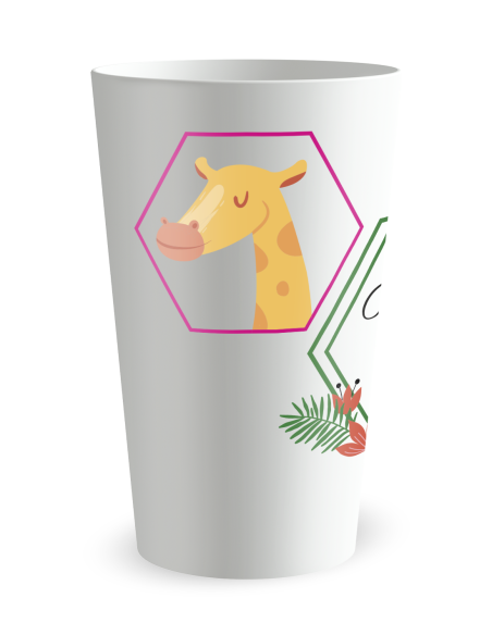 Witte beker aan de voorkant - tropische - Ecocup