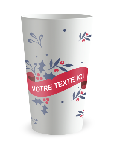 Witte beker aan de voorkant - nieuwjaarsbeker - Ecocup