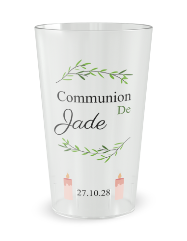 Gobelet transparent - Prénom - communion nature - Ecocup