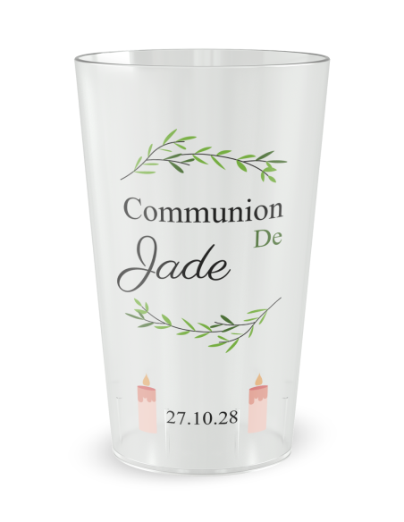 Gobelet transparent - Prénom - communion nature - Ecocup
