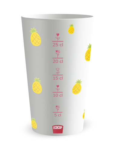 Gobelet blanc Graduation - tropical ananas - Ecocup