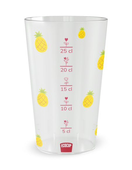 Gobelet transparent Graduation - tropical ananas - Ecocup