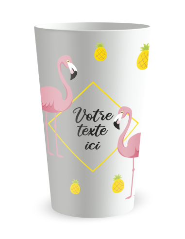 Witte beker aan de voorkant - tropische ananas beker - Ecocup