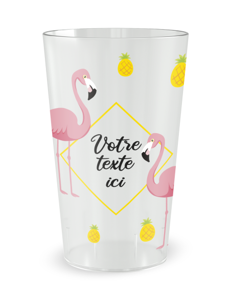 Transparante beker aan de voorkant - tropische ananas beker - Ecocup