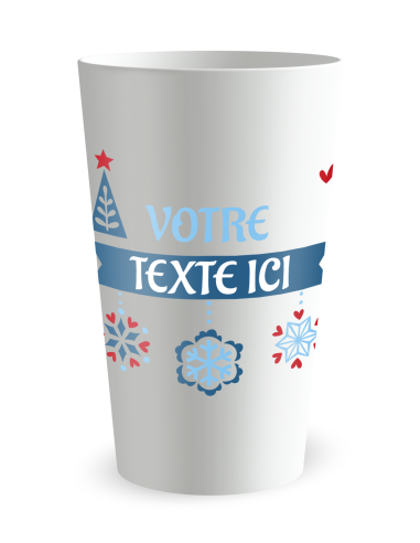 Gobelet blanc de face - hiver - Ecocup