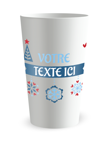 Witte beker aan de voorkant - winterbeker - Ecocup
