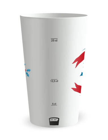 Gobelet blanc de face - Magie de Noël - Ecocup