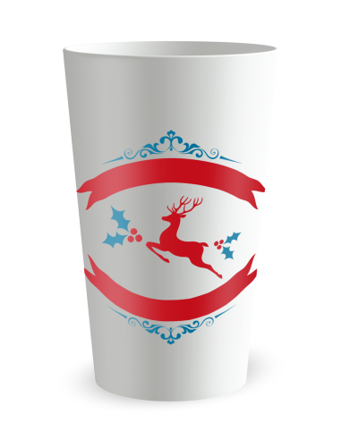 Gobelet blanc de face - Magie de Noël - Ecocup