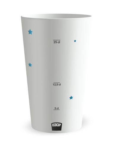 Witte beker met maatverdeling - Feestelijke Kerstbeker - Ecocup