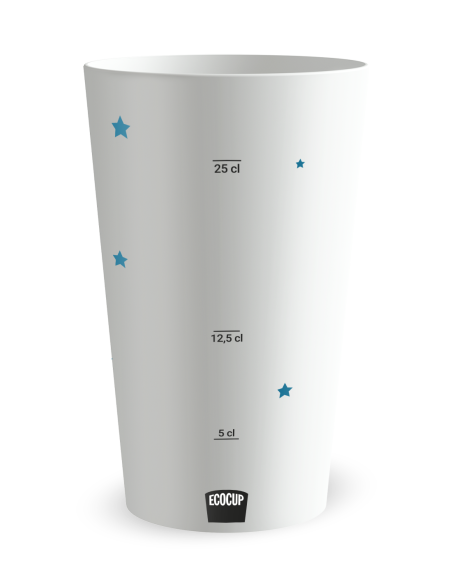 Witte beker met maatverdeling - Feestelijke Kerstbeker - Ecocup