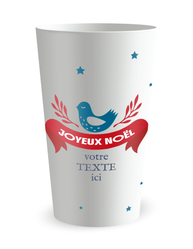 Gobelet blanc de face - Noël festif - Ecocup