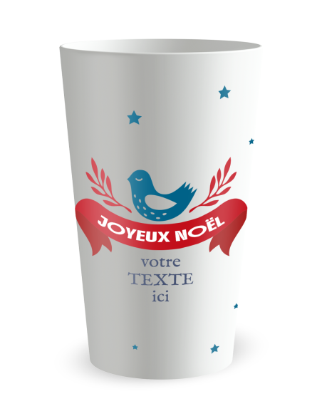 Gobelet blanc de face - Noël festif - Ecocup