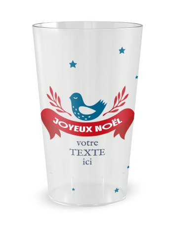 Transparante beker aan de voorkant - Feestelijke Kerstbeker - Ecocup