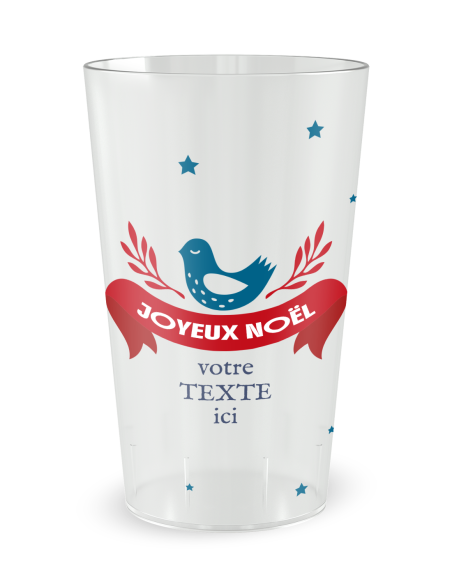 Gobelet transparent de face - Noël festif - Ecocup