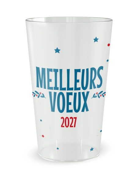 Transparante beker aan de voorkant - nieuwjaarsbeker - Ecocup