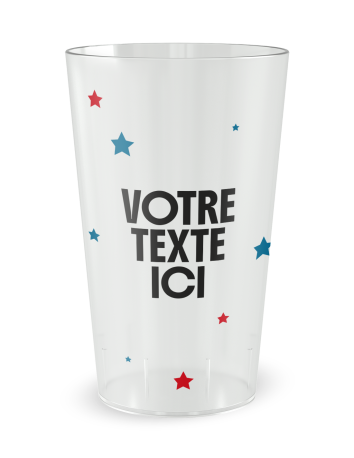 Transparante beker aan de voorkant - Rendieren en spar - Ecocup 2