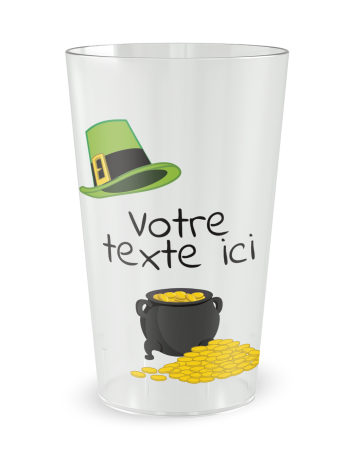 Gobelet transparent de face - Fête Saint Patrick - Ecocup 2
