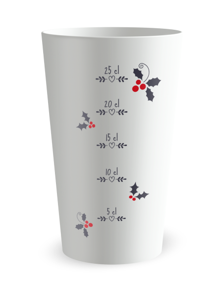 Witte beker met maatverdeling - kerstboom beker - Ecocup