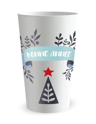 Gobelet blanc de face - Sapin de Noël - Ecocup