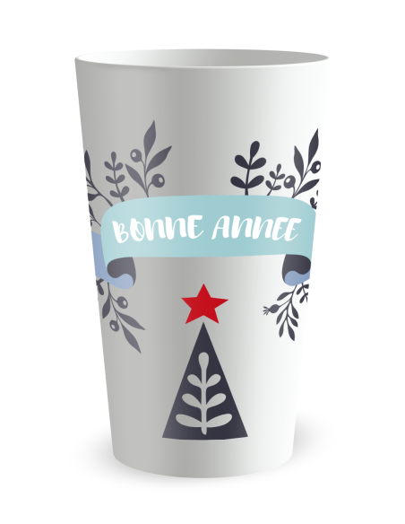 Gobelet blanc de face - Sapin de Noël - Ecocup