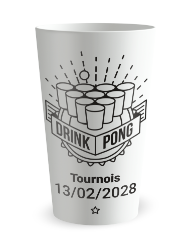 Witte beker aan de voorkant - Bedrukte Beer Pong Feestbeker - Ecocup
