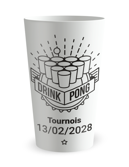 Witte beker aan de voorkant - Bedrukte Beer Pong Feestbeker - Ecocup