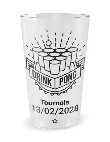 Gobelet transparent de face - Fêtes Soirée Beer Pong - Ecocup