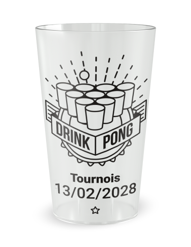 Gobelet transparent de face - Fêtes Soirée Beer Pong - Ecocup