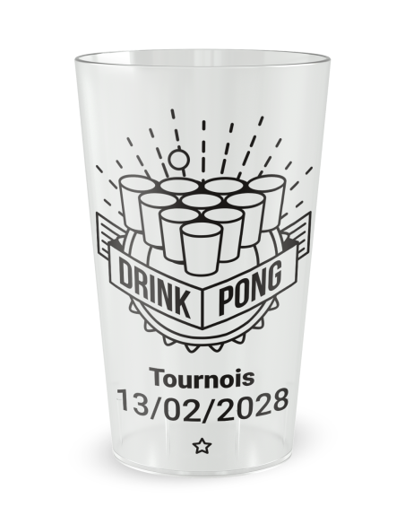 Gobelet transparent de face - Fêtes Soirée Beer Pong - Ecocup