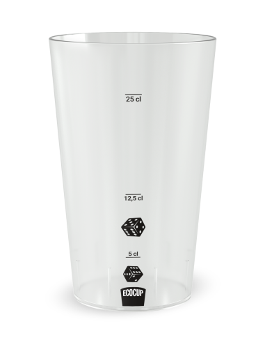Transparante beker met maatverdeling - casinoavond - Ecocup