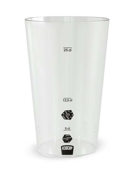 Transparante beker met maatverdeling - casinoavond - Ecocup