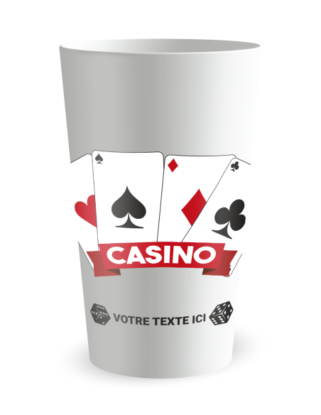 Witte beker aan de voorkant - casinoavond - Ecocup