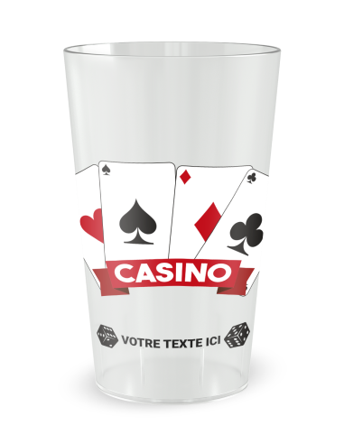 Gobelet transparent de face - soirée casino - Ecocup