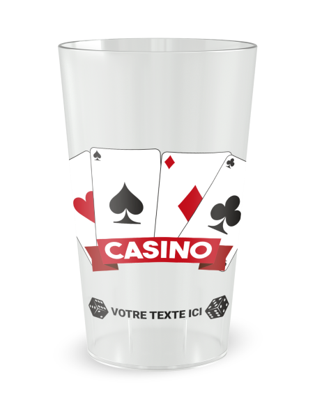 Gobelet transparent de face - soirée casino - Ecocup