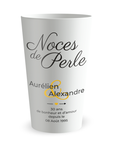 Gobelet personnalisé Mariage 30 Ans - Noces de Perle | Ecocup
