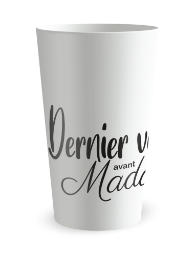 Witte beker aan de voorkant - Vrijgezellenfeest - Laatste Drankje Voor Mevrouw - Ecocup