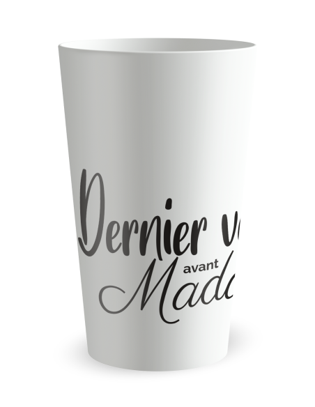 Gobelet blanc de face - Mariage EVJF - Dernier Verre Avant Madame - Ecocup