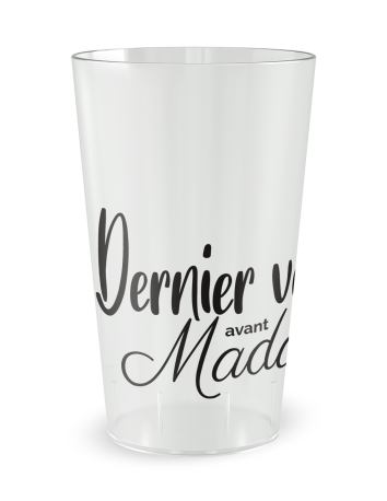 Transparante beker aan de voorkant - Vrijgezellenfeest - Laatste Drankje Voor Mevrouw - Ecocup