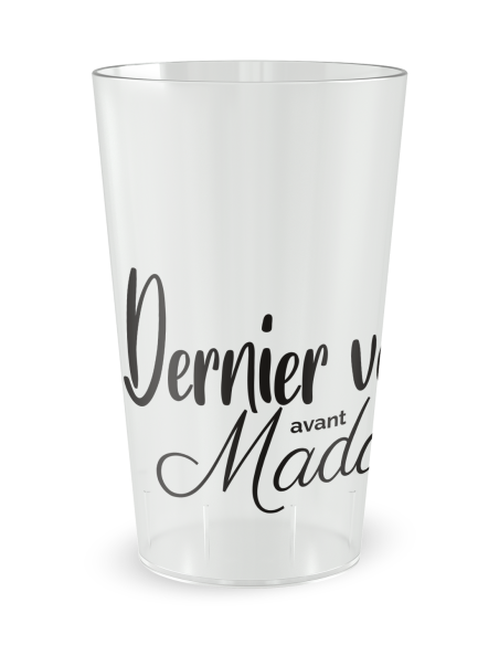 Transparante beker aan de voorkant - Vrijgezellenfeest - Laatste Drankje Voor Mevrouw - Ecocup