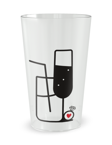 Gobelet transparent de dos - Mariage EVJF - Dernier Verre Avant Madame - Ecocup
