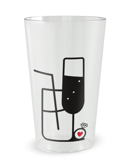 Gobelet transparent de dos - Mariage EVJF - Dernier Verre Avant Madame - Ecocup