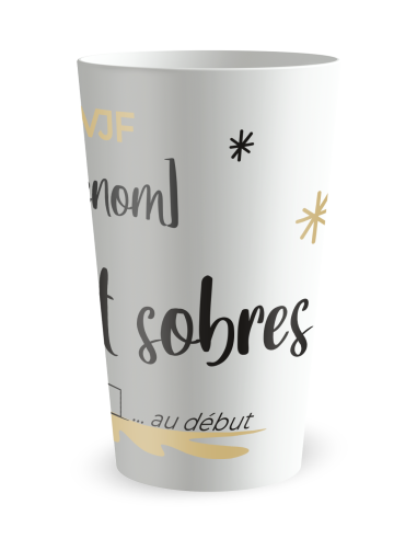 Gobelet blanc de dos - Mariage EVJF - On Était Sobres …Au Début - Ecocup